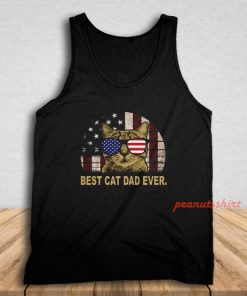 Best Cat Dad Ever American Flag Independence Day Tank Top