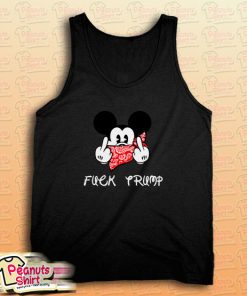Fuck Trump Mickey Mouse Middle Finger Black Tank Top