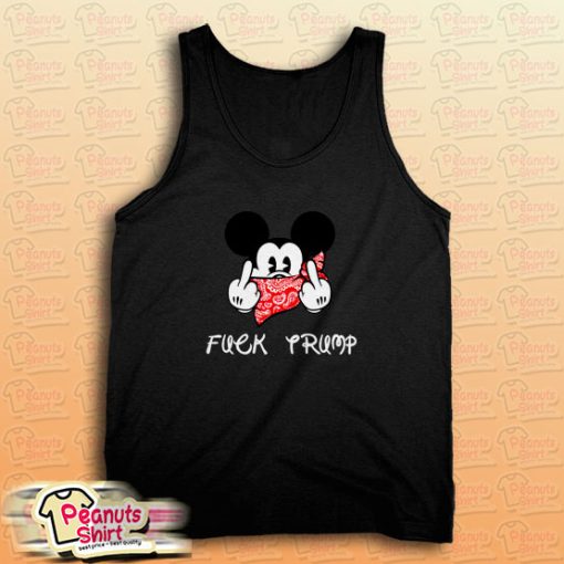 Fuck Trump Mickey Mouse Middle Finger Black Tank Top