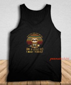 Sloth Yoga I'm Mostly Peace Love And Light Tank Top