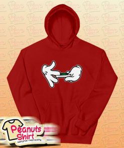 Mickey Mouse Hands Rolling Blunt Swag Red Hoodie