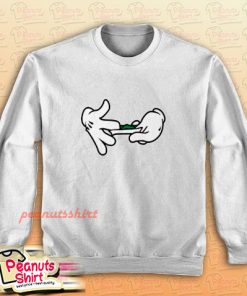 Mickey Mouse Hands Rolling Blunt Swag White Sweatshirt