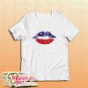 4th Of July Independence Day Flag Lips T-Shirt