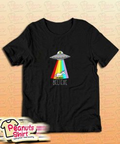 Alien And Unicorn Believe T-Shirt