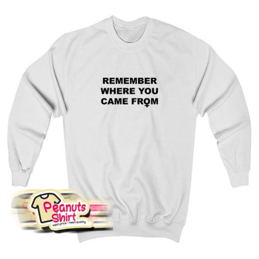 Remember Where You Came From Feminist Sweatshirt