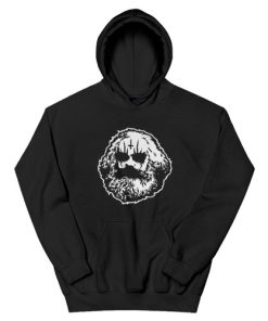 Karl Marx in Black Metal Corpse Paint Hoodie