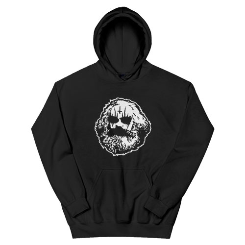 Karl Marx in Black Metal Corpse Paint Hoodie