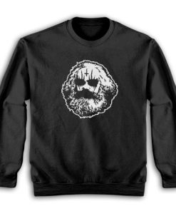 Karl Marx in Black Metal Corpse Paint Sweatshirt