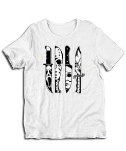 Horror Movie Characters in Knives T-Shirt